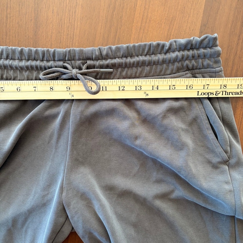 Athleta Pant Women's L Seasoft Mid Rise Straight Gray Drawstring Travel - Picture 9 of 9